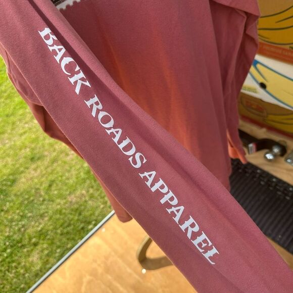 Back roads, apparel Men's Pink Long Sleeve Shirt - Picture 3 of 7